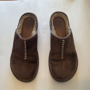 UGG Kohala Brown Leather clog slipper Women's Mule Shoes Size 9 US